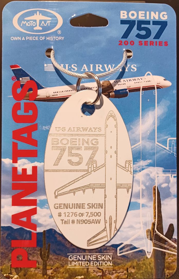 Plane Tag- US Airways 757 White