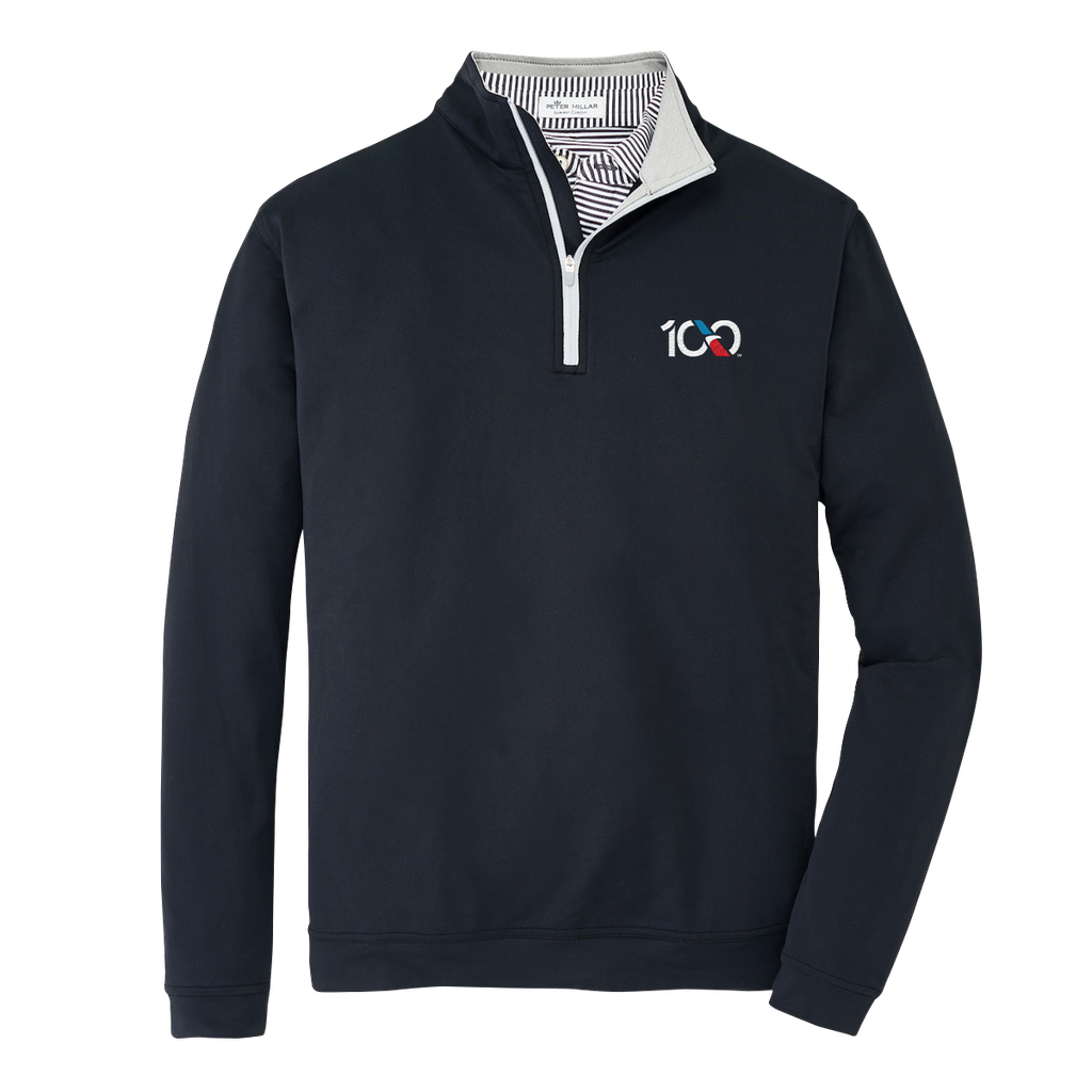 Mens Peter Millar Qtr Zip- Black