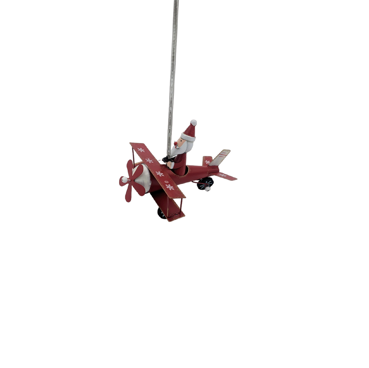 Santa Plane Tin Ornament