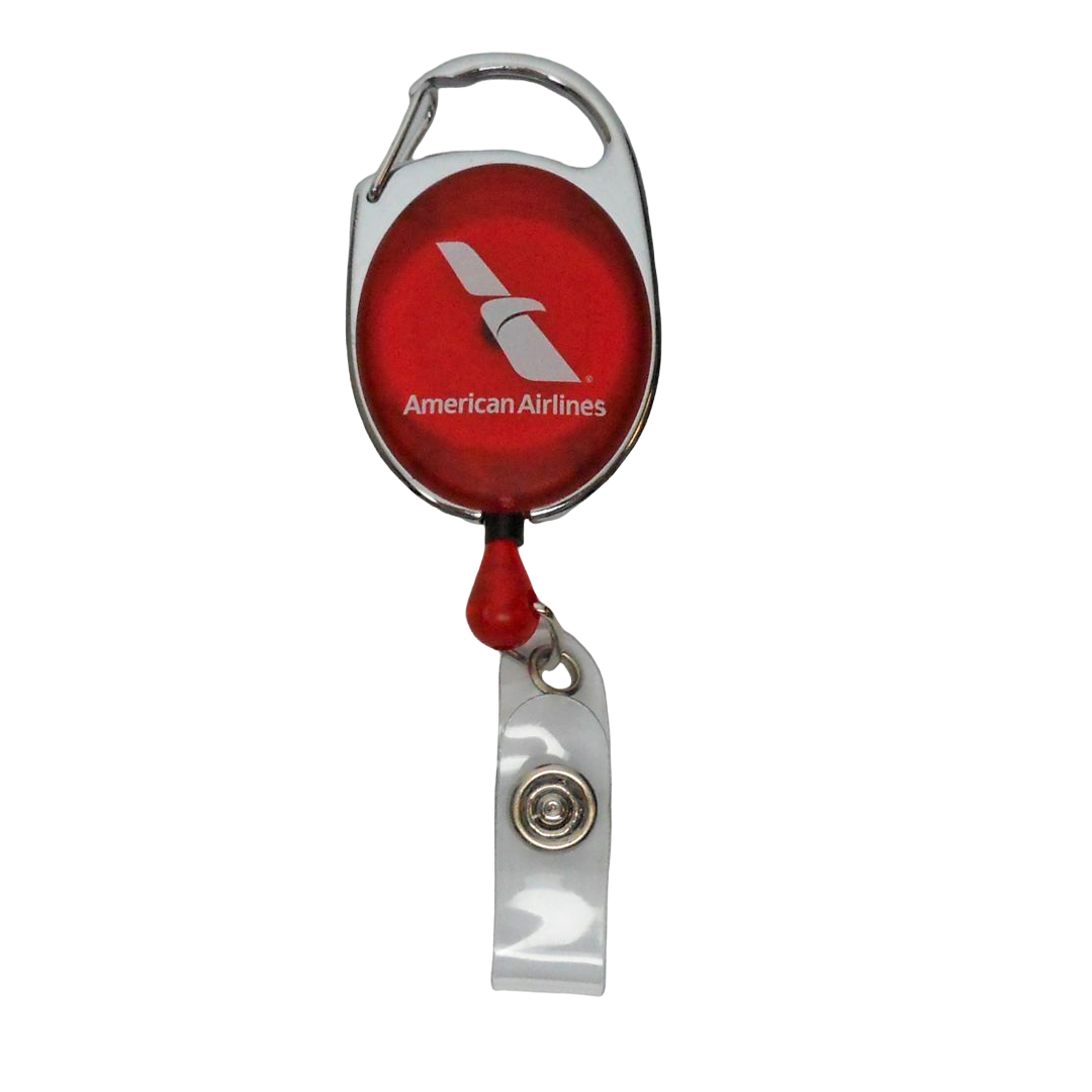 Carabiner Badge Reel Red