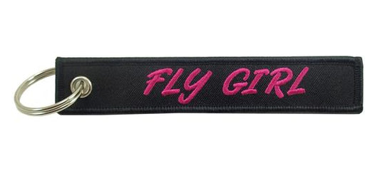 "Fly Girl" Embroidered Keychn