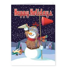Holiday Card-Aviation Snowman