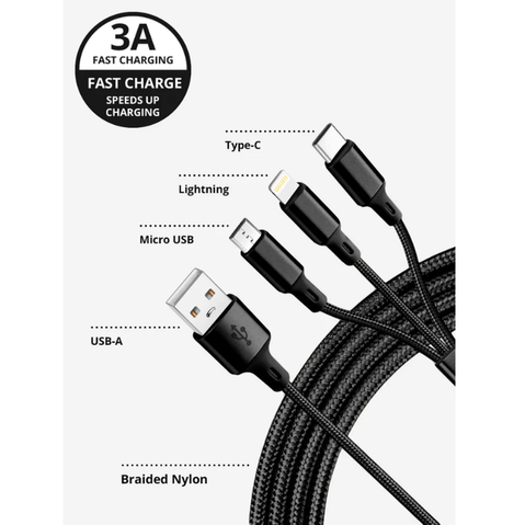 3 in 1 Cable-Black