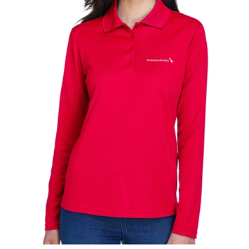 Ladies Long Sleeve Polo Red