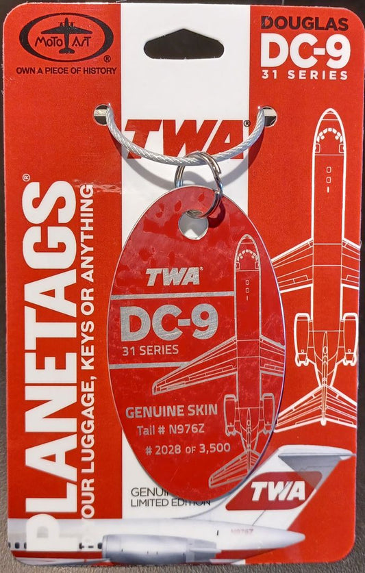 Plane Tag- TWA DC9-31 Tail Red