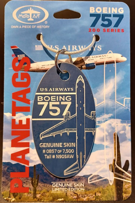 Plane Tag- US Airways 757 Blue
