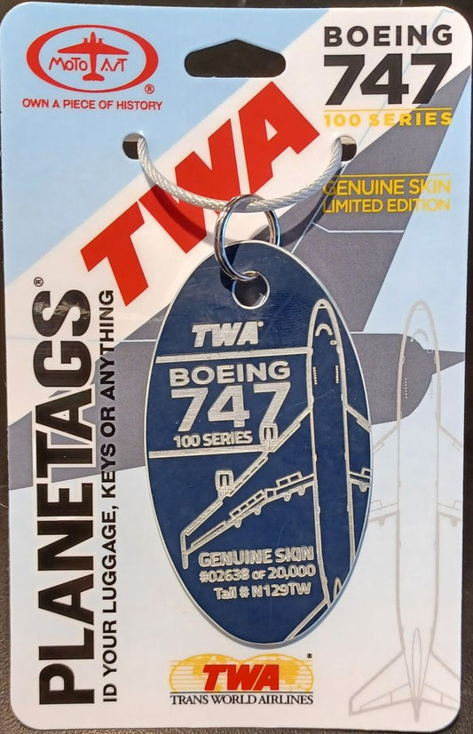Plane Tag- TWA 747 Orig Blue