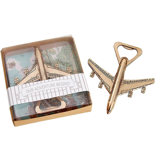 Gold Airplane Bottle Opener