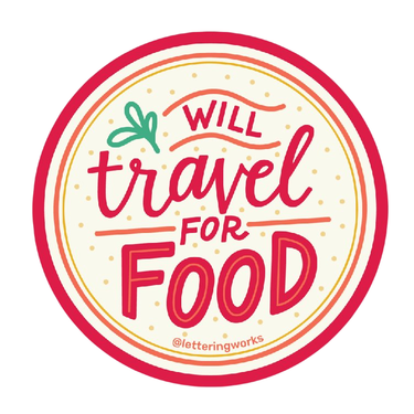 Will Travel For Food Sticker