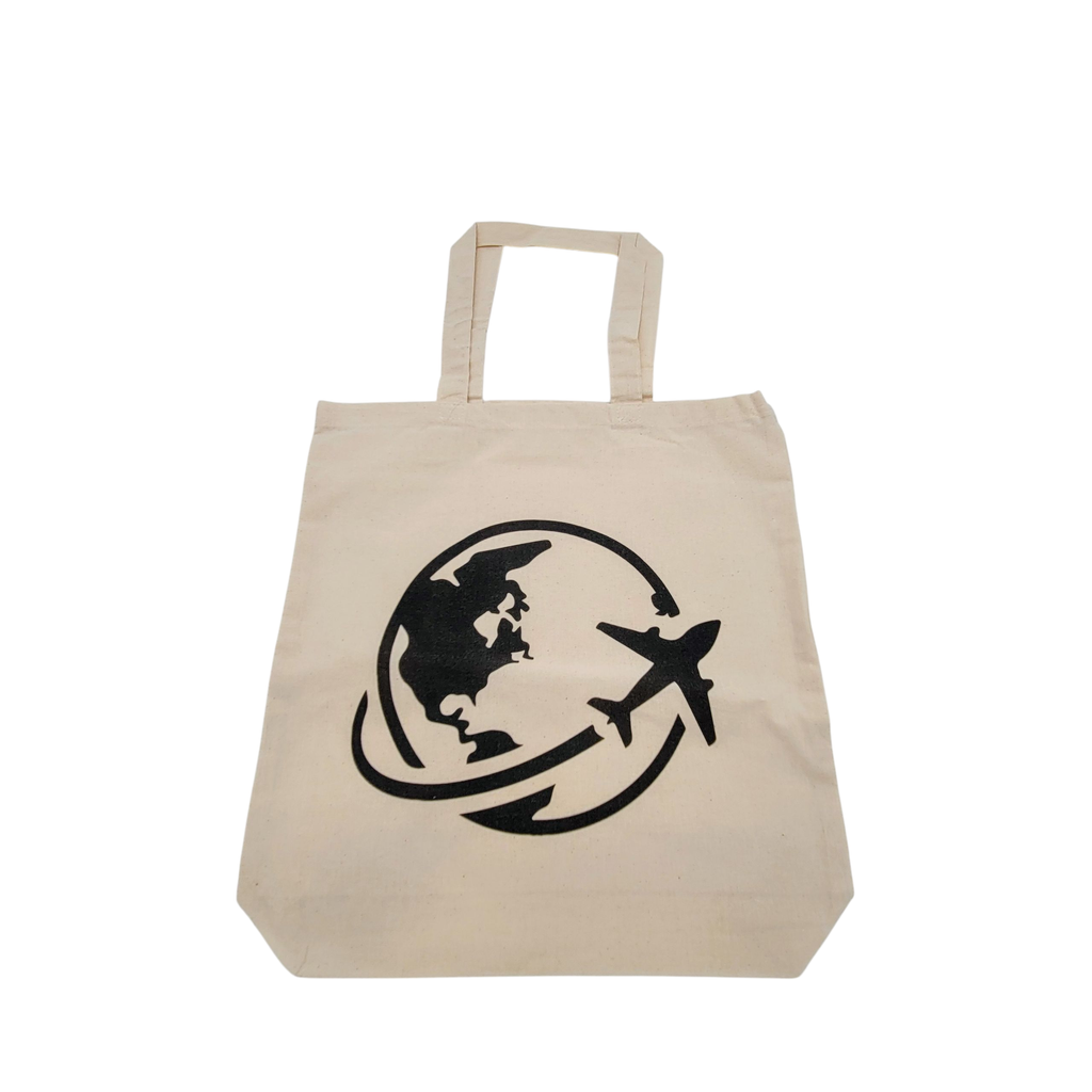 World Travel Canvas Tote