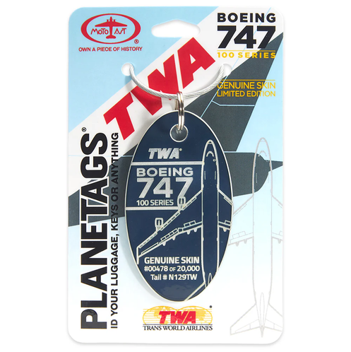 Plane Tag TWA 747-Blue