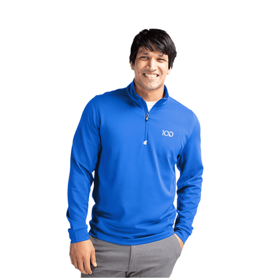 Mens C&B Qtr Zip- Blue