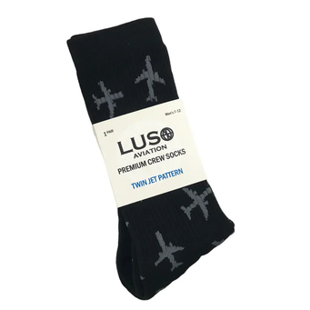 Twin Jet Socks - Black, Grey Airplanes