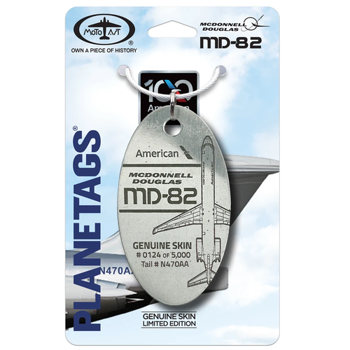 Plane Tag MD-82 Metal