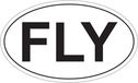 "Fly" Oval Sticker