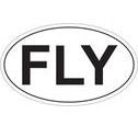 "Fly" Oval Sticker