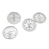 Silver Instrmt Panel Coasters