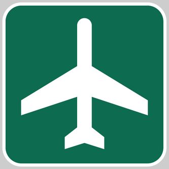 Airport Ahead Metal Sign