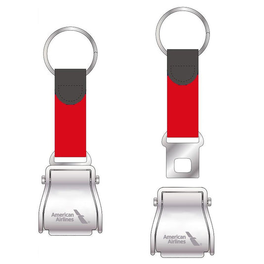 Seatbelt Buckle Keychain Red