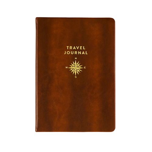 Brown Tvl Jrnl-Gold Compass
